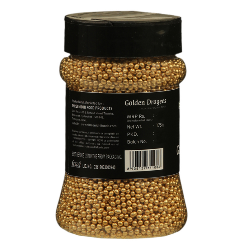 Virgo Golden Dragees Decorative Size 0  175gms