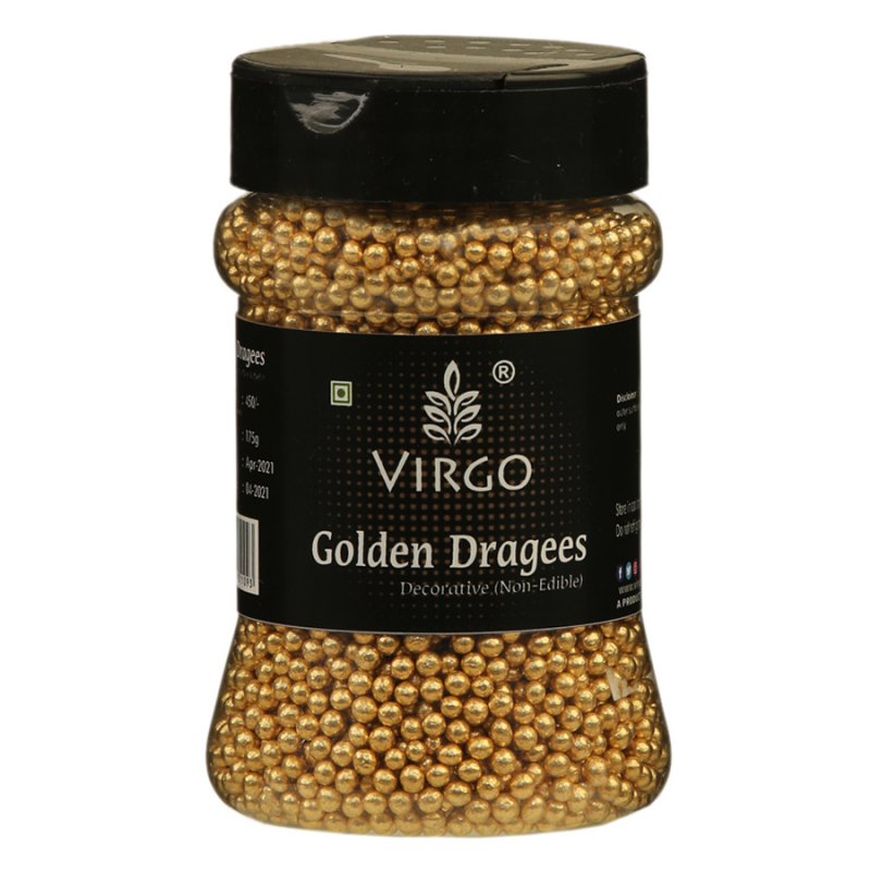 Virgo Golden Dragees Decorative  Size 1 - 175 Gms