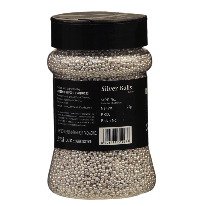 Virgo Silver Balls Edible Size 00 - 175 Gms
