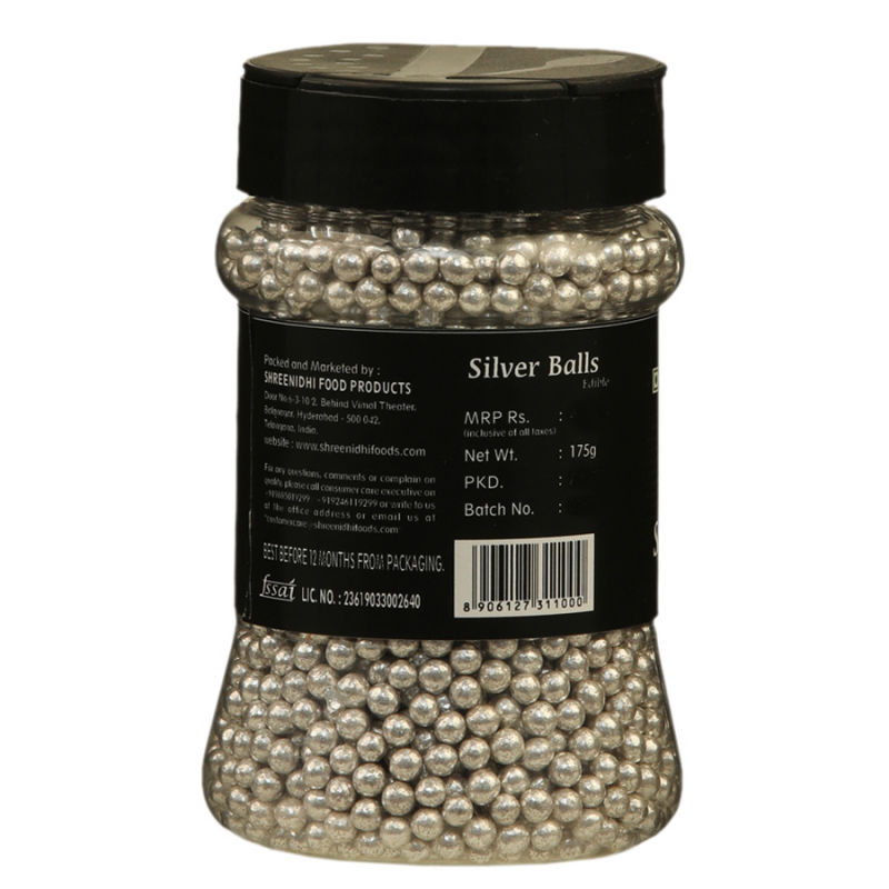 Virgo Silver Balls Edible  Size 2 - 175 Gms