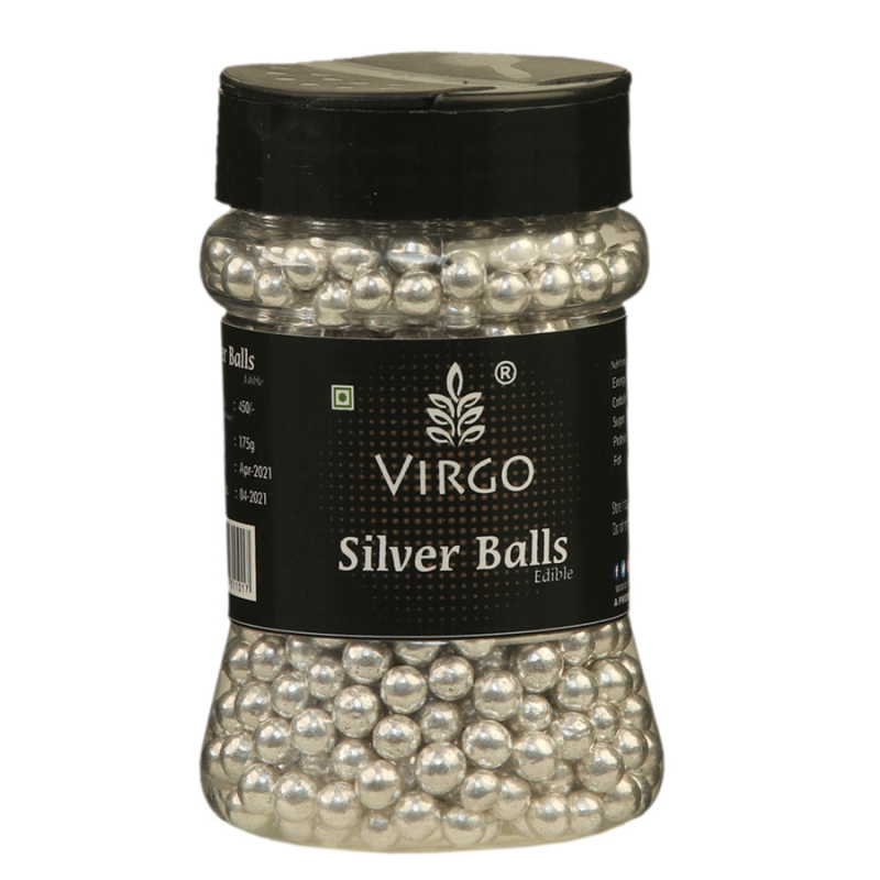 Virgo Silver Balls Edible  Size 3 - 175 Gms
